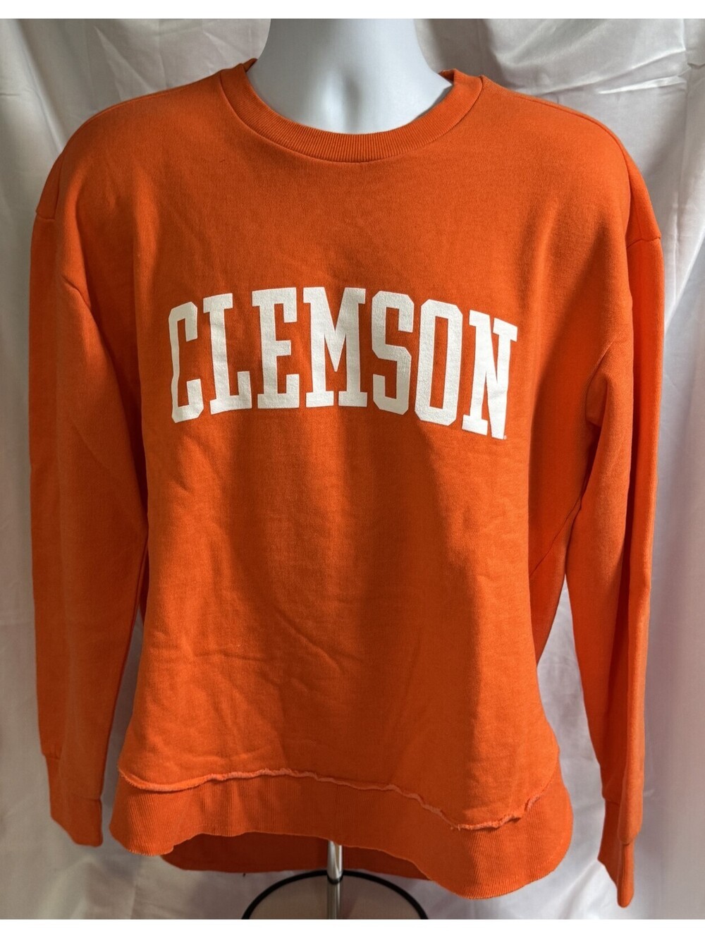 Pressbox Clemson Tigers Janise Arch Over Logo Orange Sweatshirt Womens  L NEW